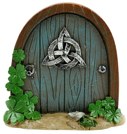 PLUSHCEWT Feentür Wichteltür, Hölzerne Fee Türen, Garten Elf Tür Miniatur Hof Ornamente Miniatur Fee Garten Außerhalb Dekor Zubehör Hof Kunst Skulptur (B)