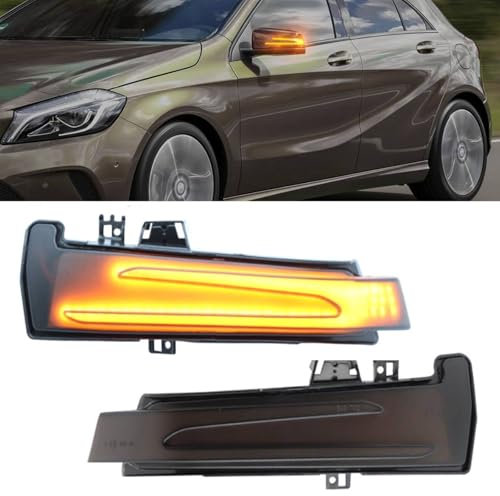 AUTOXBERT 2x LED Spiegelblinker für Merceds Benz W176 W246 W212 W204 C117 X156 X204 W221 W218, Blinker Seitenblinker mit Canbus Fehlerfrei, Schwarz
