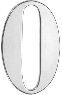 M METERXITY 1-Pack Self-adhesive House Number, 2 Inch 304 Stainless Steel Mailbox Number Address Number for House/Office/Hotel/Farmhouse, House Number for Outside [Number 0, Silver]