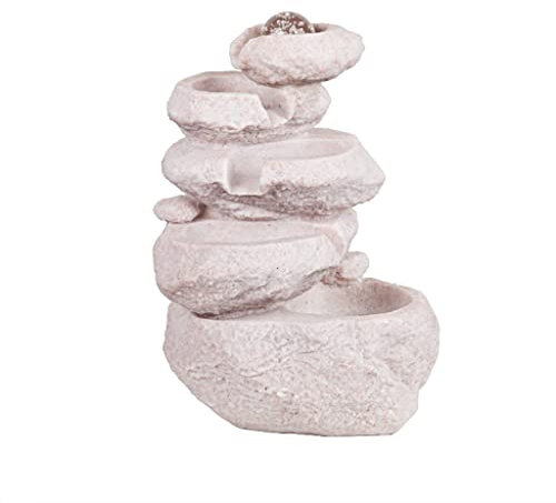 TOTIKI Waterfall Fountain For Relaxation Tabletop Fountain Indoor Water Fountain With Rolling Ball Waterfall Fountain For Home Office Living Room Decoration Gift Tabletop Fountain(A)