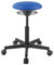 BALIMO ROLL - Sitztrainer - Bewegungshocker - Bürohocker - ergonomischer Sitzhocker - Hocker mit frei beweglicher Sitzfläche - Rücken-Trainer - Bewegungsstuhl - Gestell Schwarz (Kunstleder Blau)