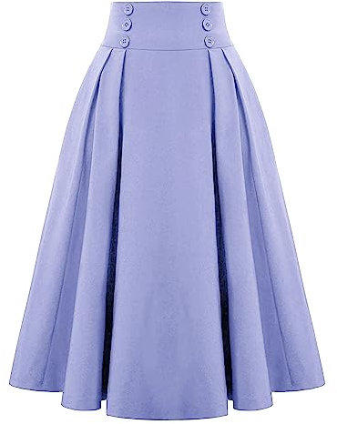 Skorts da Donna Loose Fit Lungo Plissettato Taglio Alto Basic Maxi Lungo 2025 Trendy, H-361 Viola, S