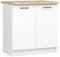 BDW - Küchenschrank - Schrank Küche mit Türen und Arbeitsplatte - Schrank 80 cm breit, 85 cm hoch - Küchenschränke Einzeln, Küchenmöbel Einzelteile (Weiss)