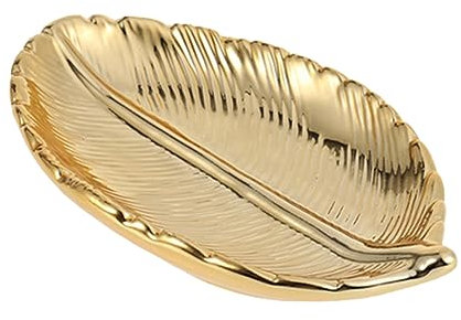 LIFKOME Plateau à Bijoux Céramique Dorée Organisateur De Décoration De Bureau Et Dresser Pour Cosmétiques Élégant Et Pratique Pour Maison Et Magasin De Bijoux