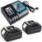 2X 18V 5.5Ah Ersatzakku-Set für Makita + DC18RC Ladegerät Hochleistungsakku mit 3A-Schnellladegerät für BL1860B, BL1850, BL1840B, BL1830B, LXT400, 194205-3, 194309-1