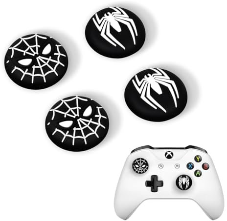 Crazy Diy – Lot de 4 capuchons antidérapants en silicone pour manette de PS5, PS4, Xbox 360, Xbox One, noir et blanc