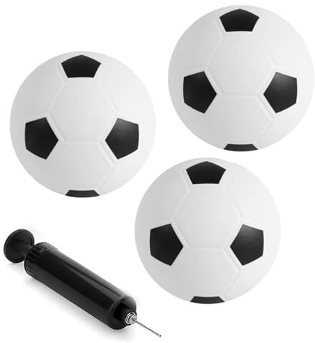 3 Stück Kleiner Fussball, 16cm Mini Fussball, Kleiner Fußball Set mit Mini Fußball und Luftpumpe, Mini-Fußbälle für Kinder und Erwachsene, ideal für Spielplatz, Strandbad, Indoor und Outdoor Spielspaß