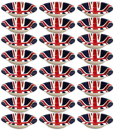 HoitoDeals 100Pcs Union Jack Paper Bowl For Party Supplies British Party Decor, National Events Street Party etc.