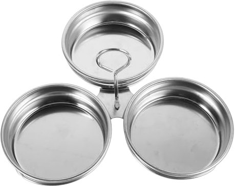 Cabilock Stainless Steel Egg Rings for Poaching Eggs Round Egg Molds Steamer Boiler Tray Poached Maker Pan Kitchen Tool 18X18X7Cm