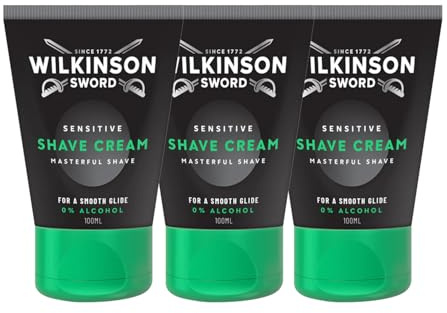 Wilkinson Sword Sensitive Shave Cream, 100ml, Pack of 3, Alcohol-Free