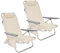 IlGruppone Coppia Spiaggine Lettini Prendisole Pieghevoli Reclinabili Giardino Mare Spiaggia Struttura In Alluminio Con Poggiatesta Tasca PortaOggetti Trasportabili Campeggio - Beige