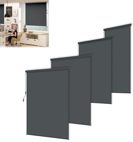 UISEBRT Store vertical 180 x 250 cm pour balcon et terrasse - Protection visuelle et solaire résistante aux intempéries avec manivelle - Store vertical pour extérieur et intérieur - Brise-vue de