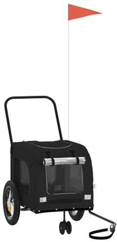 vidaXL Fahrradanhänger für Haustiere Schwarz 124,5 x 63,5 x 53 cm, Garten & Terrasse, moderner Hundetransport, mobiler Haustiertransport, Flexibles Reiseequipment für Begleiter.