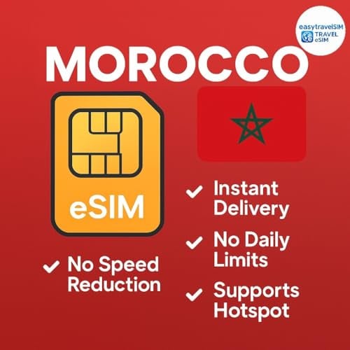 Marokko eSIM High-Speed-Daten unterstützen Hotspot 30 Tage 5-20 GB E-Mail-Lieferung (10 GB für 30 Tage)