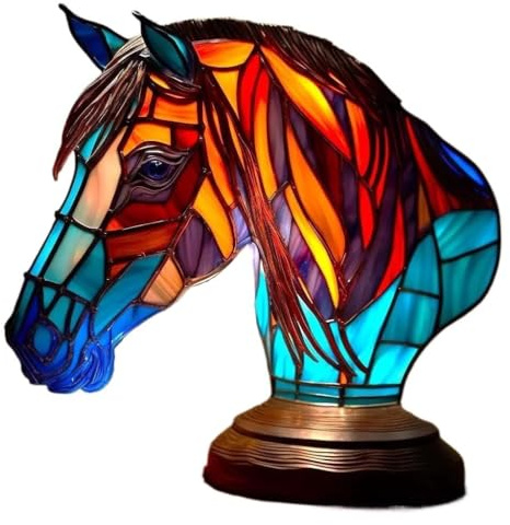Generisch Gartenstadl Crystalli Artistische Leuchthund - VitraFauna - handgefertigte Lampe, die Herzen erstrahlen lässt(Pferd)