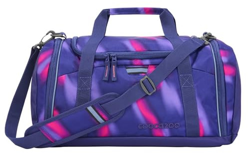 coocazoo Sporttasche „Aurora Glow“, lila, Hauptfach, Nasswäschefach, Seitentasche, Reflektoren, 20 Liter, ab der 3. Klasse