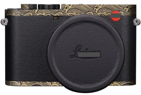 Q3 Kratzfeste Kamera-Schutzfolie für Leica Q3, Vinylfolie, Aufkleber, Schutzdekoration, Zubehör, Q 3 (Welle Gold + Leder, Schwarz, für Leica Q3)