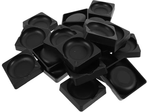 Toyvian Pierre à Encre Compacte Portable 20 Pièces, Bac à Encre Carrée Noire 3 Pouces Porte-pinceau Intégré, Outil de Broyage D'encre Anti-déversement pour Calligraphie Chinoise