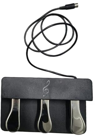 3 Pedaleinheit für Digitalpianos & Keyboards - Universal 5-Pin Round Interface Fußschalter