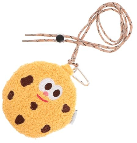 VICASKY Porte-Monnaie en Peluche Forme Biscuit Jaune, Léger et Multifonctionnel, Petite Trousse de Maquillage Voyages et Activités Sportives