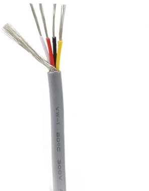 cavo schermato, Cavo audio schermato in PVC UL2547, filo di segnale in rame stagnato grigio 300 V 80 C, opzioni multiple AWG e nucleo(28awg 4cores,1m)