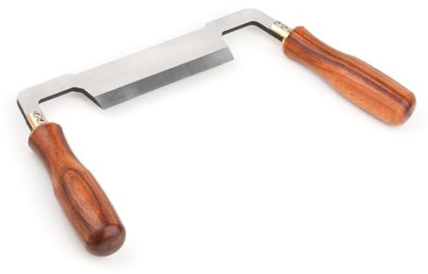 Ausla Couteau à Deux Manches pour le Travail du Bois, Outil Manuel Multifonctionnel D’écorçage avec Poignées Antidérapantes en Bois de Rose, pour éplucher L’écorce et Rogner les Bords