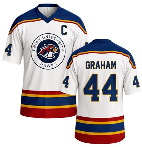 Briar U Hockey Jersey Graham 44 & Logan 22 & Tucker 46 & di Laurentis 66 Briar U Hockey Maglia Vneck Maglietta Sportivo Streetwear Unisex Maniche Corte Camicie di Ispirazione Sportiva for Fans