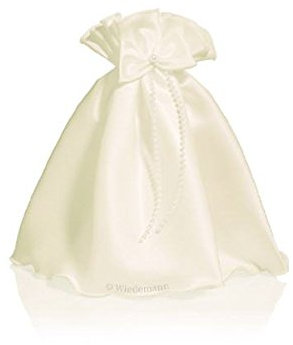 Unbekannt Röckchen für Kerzen Creme aus Satin für Taufkerze, Kommunionkerze, Kommunionskerze