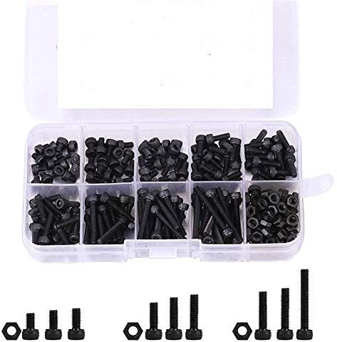Vis Assortiment, Doris Direct 280 pcs Vis m3 Kit à Vis et Ecrou Alliage d'acier Bouton à tête hexagonale Socket Head Cap Boulons Vis