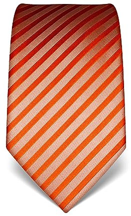 Vincenzo Boretti Herren Krawatte reine Seide gestreift edel Männer-Design zum Hemd mit Anzug für Business Hochzeit 8 cm schmal/breit orange