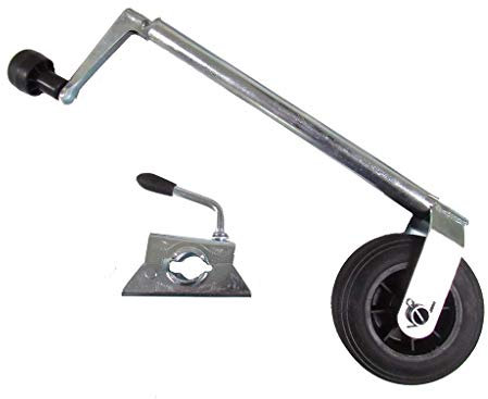 Heavy Duty Caravan Jockey Wheel and Clamp 35MM (Lightweight Plastic Rim Trailer Wind Up)