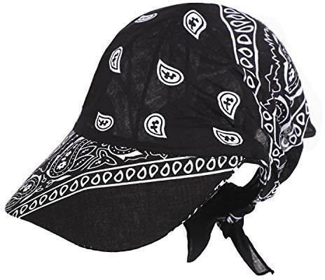RUIXIB Damen Kopftuch Schal Cap Mützen für Haarausfall mit Schirm Bandana Cap Sommer Faltender Retro Stil Sonne-Hut Visier Kappe Anti-UV für Golf Tennis Baseball Hut