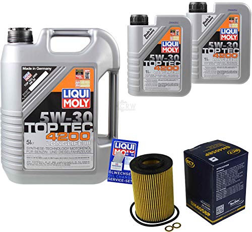 Filter Set Inspektionspaket 7 Liter Liqui Moly Motoröl Top Tec 4200 5W-30 SCT Germany Ölfilter