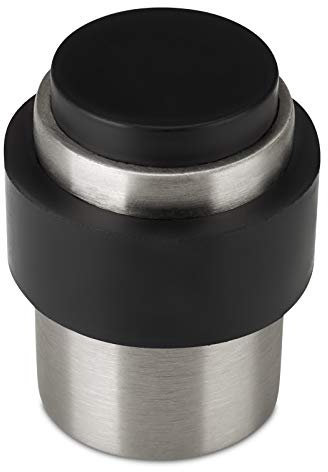 2 x STOPPLA® Türstopper SKOLL Edelstahl gebürstet Ø 35 mm Höhe 45 mm für Boden und Wand - Stabiler Bodentürstopper Wandtürstopper