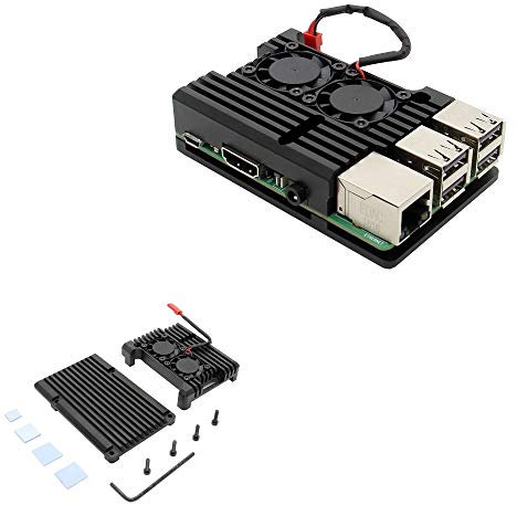 BliliDIY Aluminium Alloy Armor Enclosure Case With Dual Fan For Raspberry Pi 3 Model B+(Plus) /3B