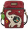 CHALA Crossbody Handy Geldbörse - Damen PU Leder mehrfarbige Handtasche mit verstellbarem Riemen - Grauer Elefant - Burgund