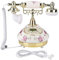 MS-9101 Vintage Retro Imitation Antikes Telefon für das Home Office Verwenden Sie den Multi-Angle Smart Screen FSK und die DTMF Anrufer-ID Golden Removable Bracket Telephone