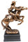 Ebros Giddy Up Statue Cowboy mit aufziehendem Pferd, bronzefarben, galvanisiertes Kunstharz-Finish mit Trophäensockel, rustikal, Western-Stil, klassische Heimdekoration, Statue von Cowboys, Cowgirls,
