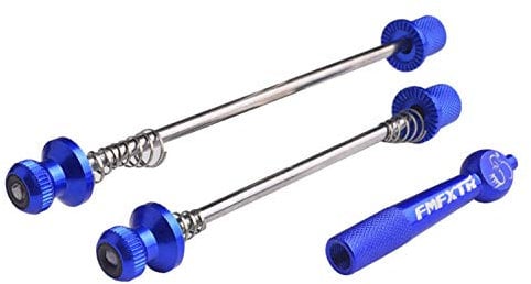 PLATT Fahrrad Schnellspanner,Vorder und Hinterrad Schnellspannset,Schnellspannachsen für Rennrad/Mountainbike,(Blau/1Paar)