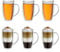 Creano doppelwandiges Thermoglas mit Henkel 400ml, großes Doppelwandglas aus Borosilikatglas, Kaffee-/Teeglas, 6x 400ml