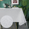 WELTRXE Square Table Cloth,140x140cm,Faux Linen Tablecloth,Water Resistant Spill Proof Wipeable Polyester Dining Table Cover for Cafe Restaurant Buffet Tabletop Decoration,White