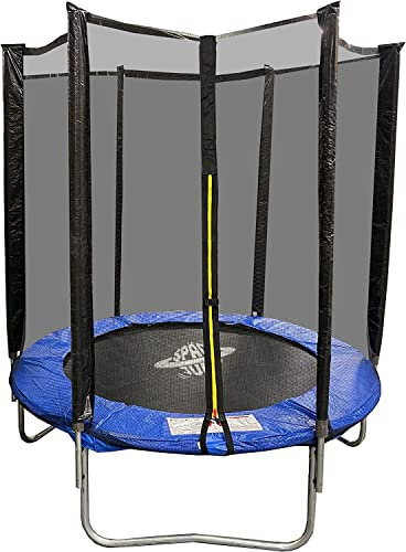PMS Space Jump - 6Ft Trampoline With Enclosure, Safety Net, Great Outdoor Summer Fun for Kids, Includes A Ladder, Keep Fit and Active, Perfect Birthday, Outer Net