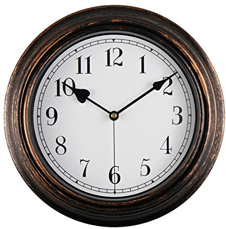 DIYZON Retro Wanduhr, 30cm Klassische Leise Uhr ohne Ticken, Leicht Lesbare Ziffern, Hochwertige Quarzuhr Batteriebetrieben, Deko Schlafzimmer, Küche, Büro