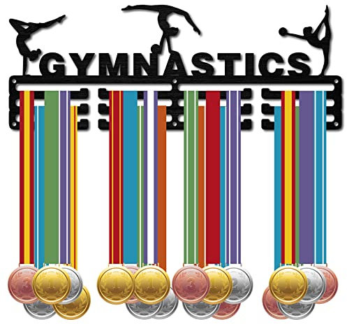 CREATCABIN Medaillenhalter Für Gymnastik Aufhänger Sportauszeichnungen Ständer Wandhalterung Aufhänger Dekoration Schwarzes Holz Für Heimabzeichen 3 Zeilen Über 60 Medaillen Athleten Spieler Geschenk