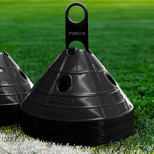 FORZA Football SuperCone Training Marker Domes [Pack of 20] - Jumbo 14cm Cones for Speed & Agility Drills - Durable Weatherproof PVC - 8 Colour Options