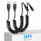 KETAKY Plus Coiled Lightning Cable 2 Pack, Apple Carplay & MFi Certified, Retractable iPhone Charger with Data Transmission, Short iPhone Charger Cord for iPhone/Pad/Pod
