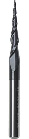 EMSea Tapered Ball Nose End Mill with 0.25mm Ball Nose Solid Tungsten Carbide 2 Flutes TiAIN Coated CNC Engraving Tool 1/8 Inch Shank for CNC Machining Centers