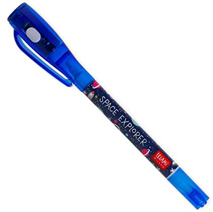 Legami - Bolígrafo con tinta invisible, bolígrafo espía, doble punta, luz UV para leer tinta invisible, para fiestas de niños, tema espacial