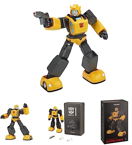 Robosen Authentic G1 Bumblebee Transformers Actionfigur: Interaktiver, sprachgesteuerter, programmierbarer Roboter mit adaptiver Bewegung, LED-Leuchten, Original G1 Sounds