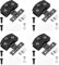 ECSiNG 4 Glass Hinges Zinc Alloy for Glass Doors & Cabinets Black